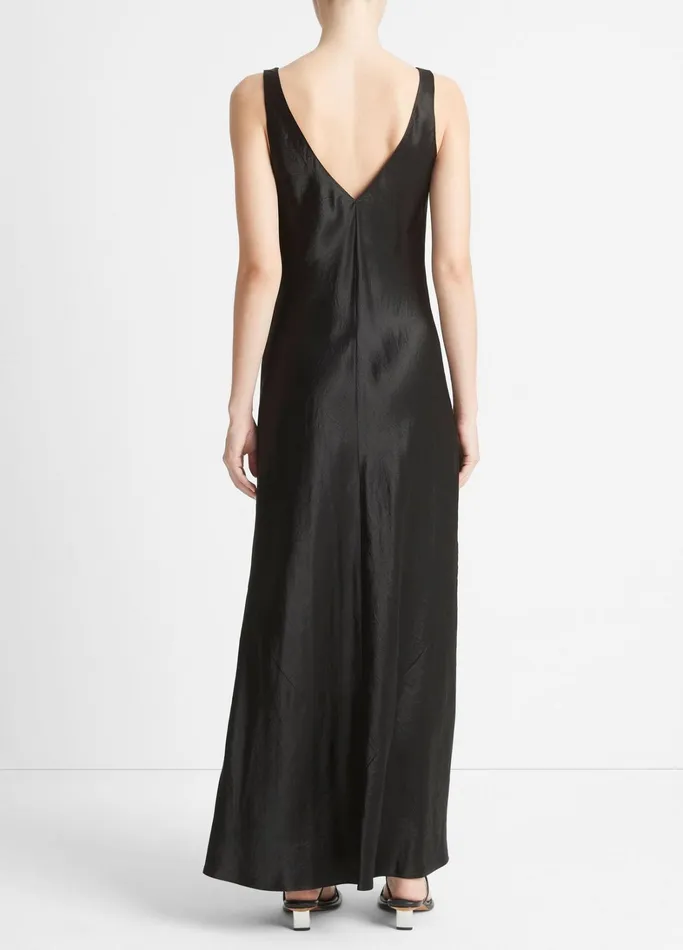 Vince Dresses Women VNeck Maxi Slip Dress Black