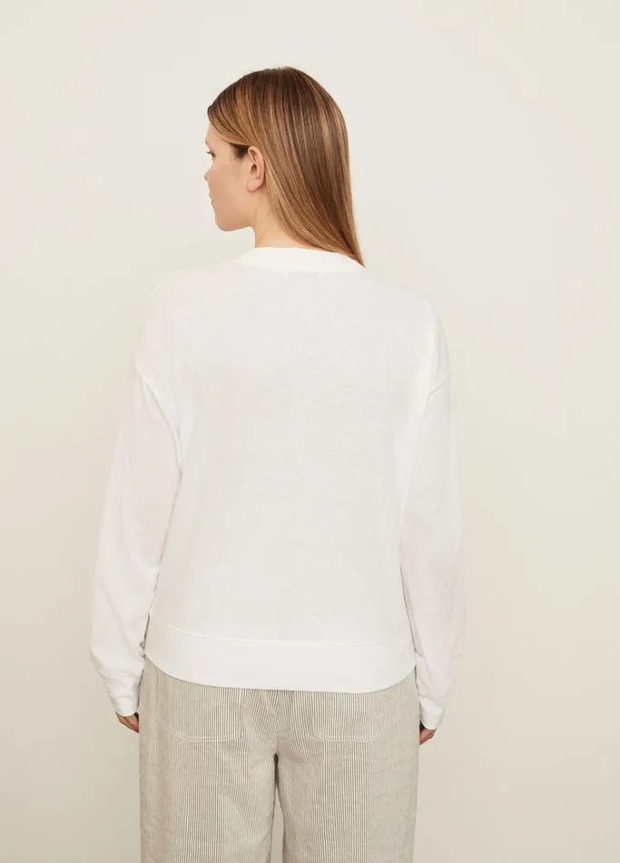 Vince Extended Sizes Women Drop Shoulder Pullover Optic White
