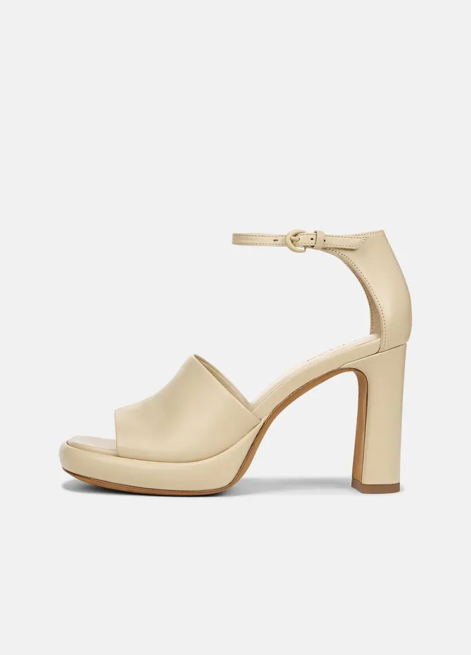 Vince Heels Women Amara Leather Platform Heel Macadamia Beige