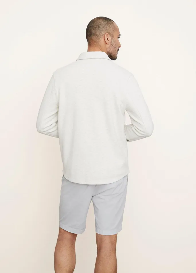 Vince Jackets and Outerwear Men DoubleKnit Piqu Shirt Jacket Heather Whitelight Heather Grey