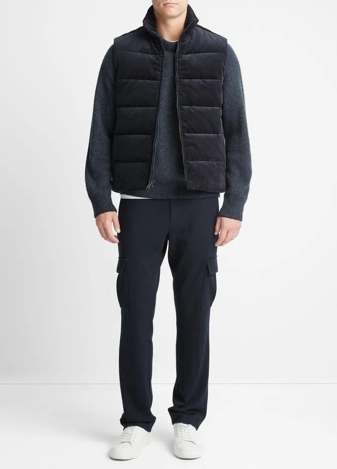 Vince Jackets and Outerwear Men WideWale Corduroy Vest Coastal Blue