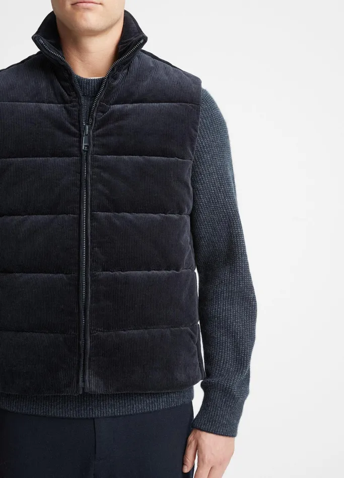 Vince Jackets and Outerwear Men WideWale Corduroy Vest Coastal Blue
