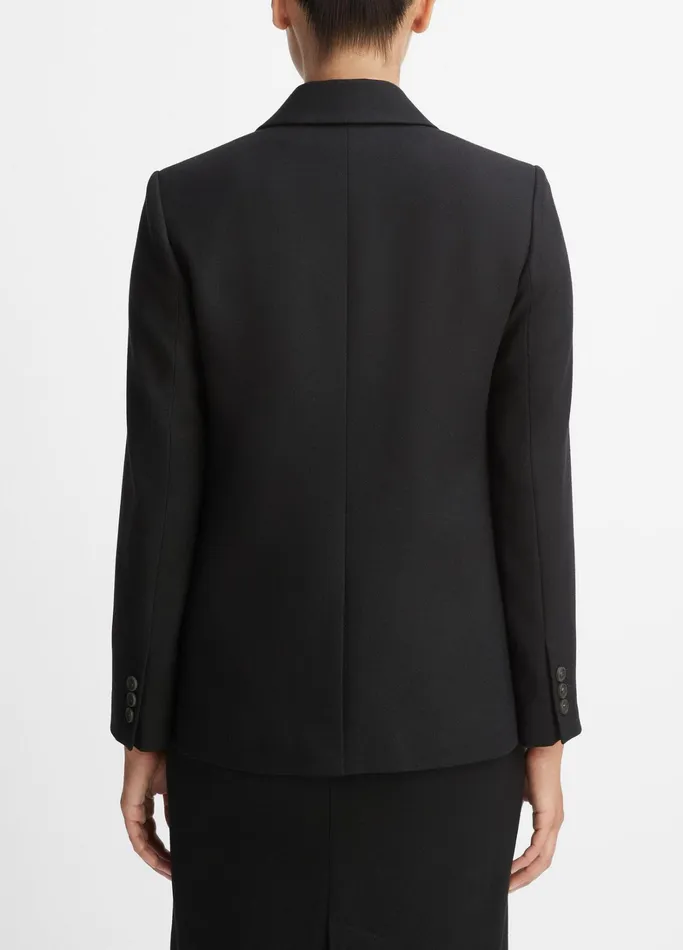 Vince Jackets and Outerwear Women Brushed WoolBlend SingleBreasted Blazer Black