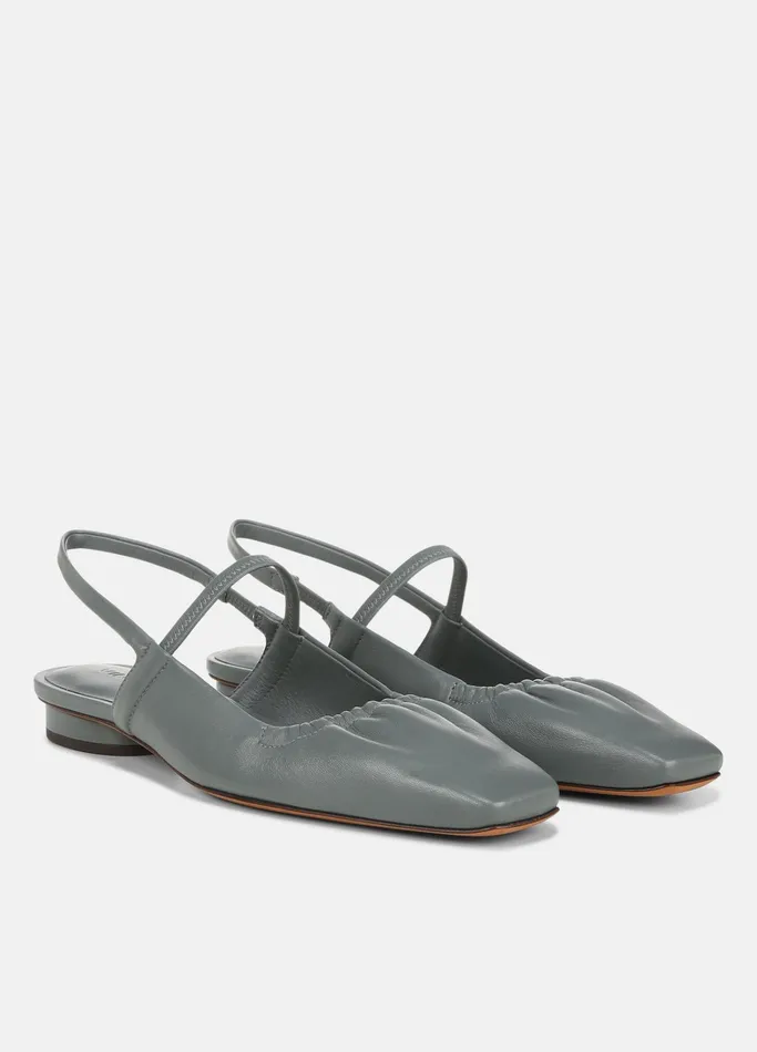 Vince Loafers and Mules Women Venice Leather Slingback Flat Seastone