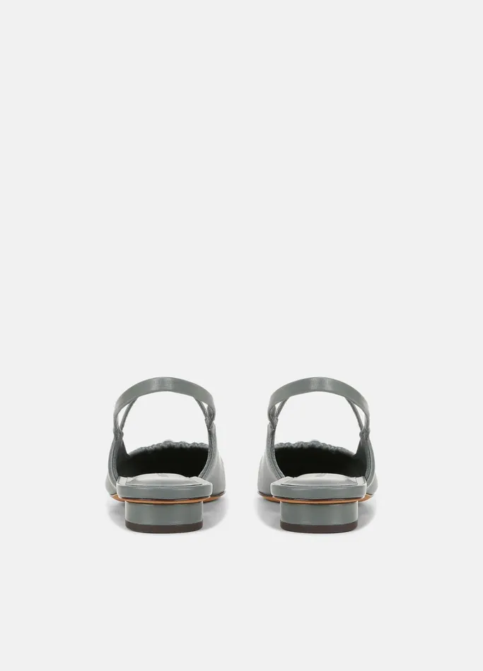 Vince Loafers and Mules Women Venice Leather Slingback Flat Seastone