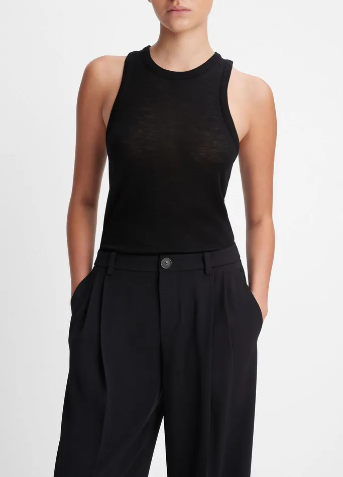 Vince Pants and Shorts Women DropWaist Pleated Crepe Trouser Black