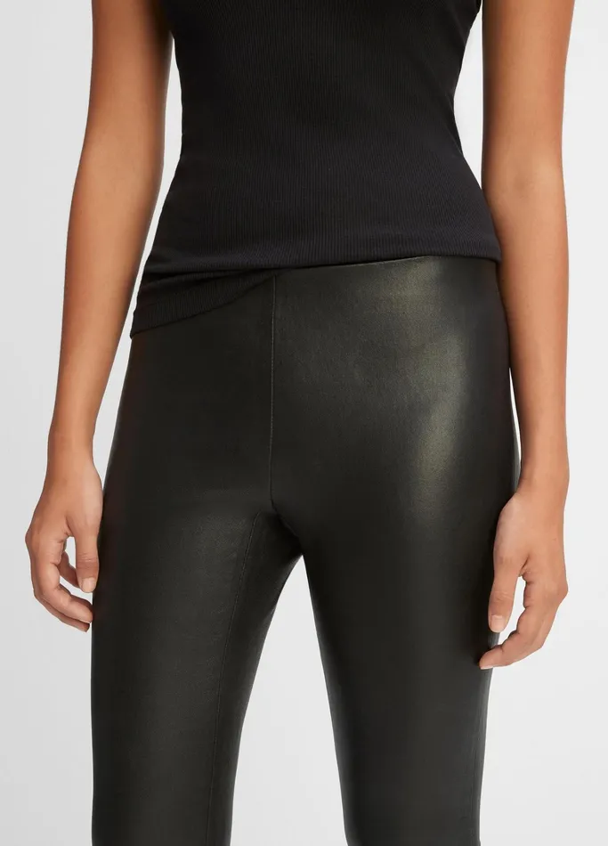 Vince Pants and Shorts Women Leather Legging Black