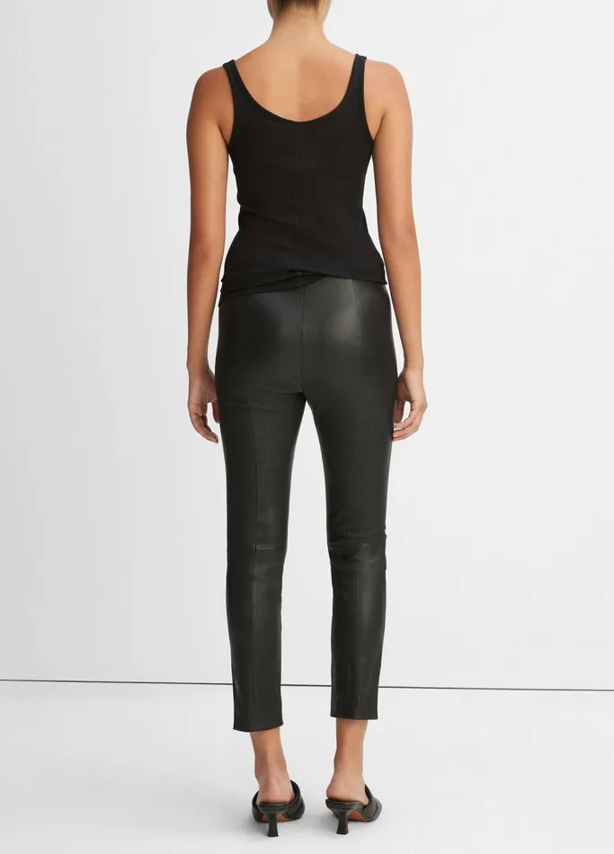 Vince Pants and Shorts Women Leather Legging Black