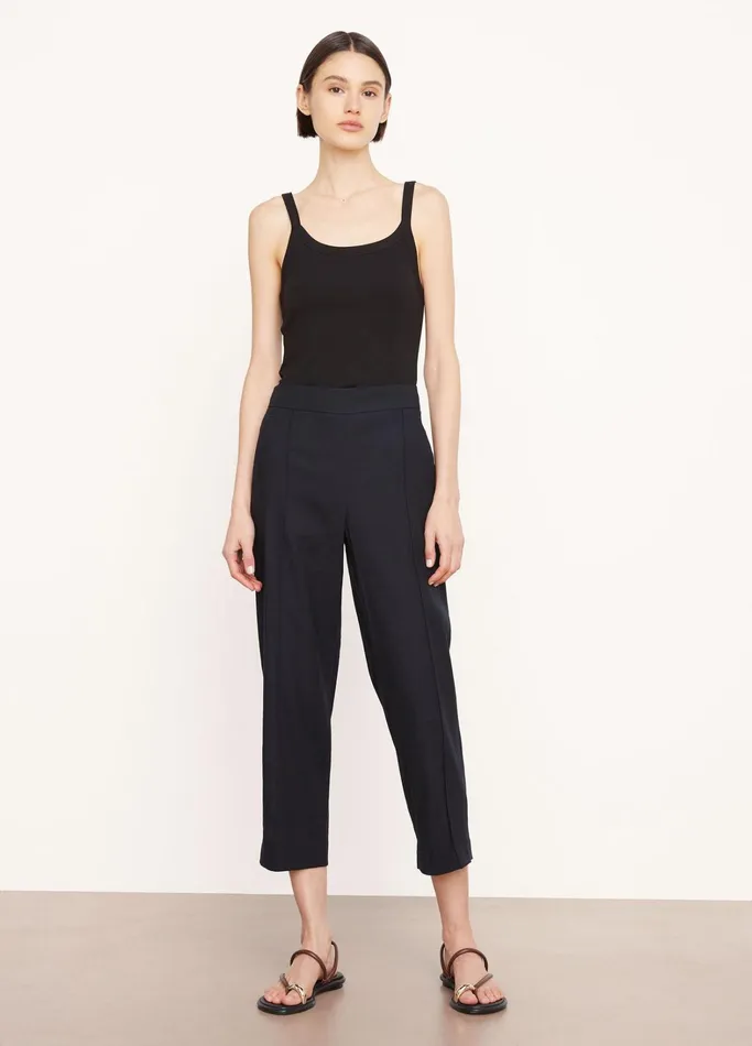 Vince Pants and Shorts Women LinenBlend Tapered PullOn Pant Marina