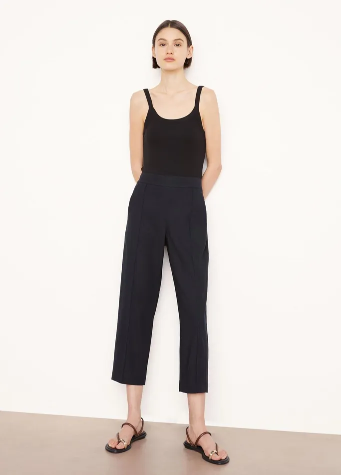 Vince Pants and Shorts Women LinenBlend Tapered PullOn Pant Marina