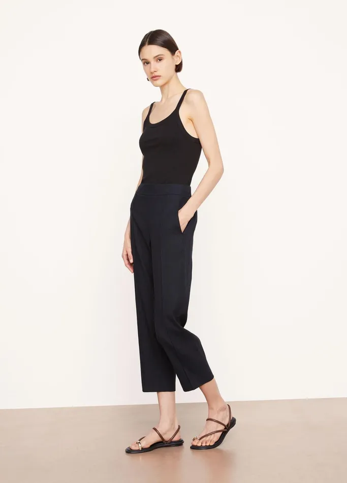 Vince Pants and Shorts Women LinenBlend Tapered PullOn Pant Marina