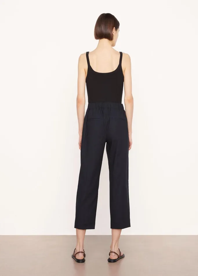 Vince Pants and Shorts Women LinenBlend Tapered PullOn Pant Marina