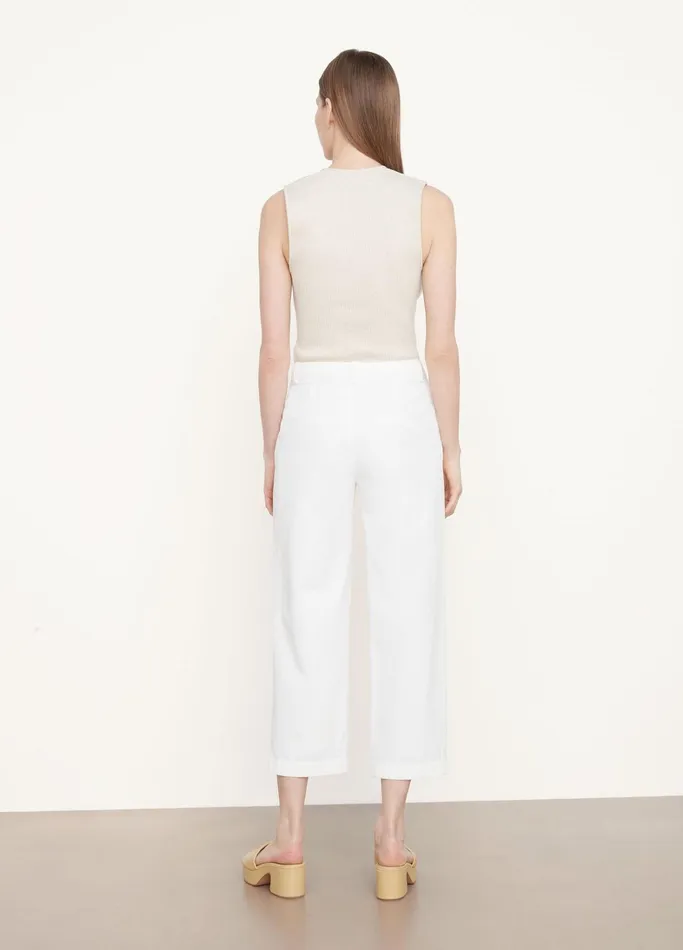 Vince Pants and Shorts Women MidRise Washed Cotton Crop Pant Off White