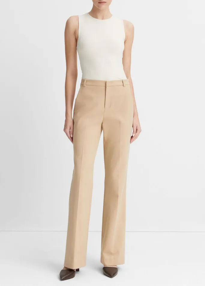 Vince Pants and Shorts Women StretchCotton BootCut Trouser Sesame