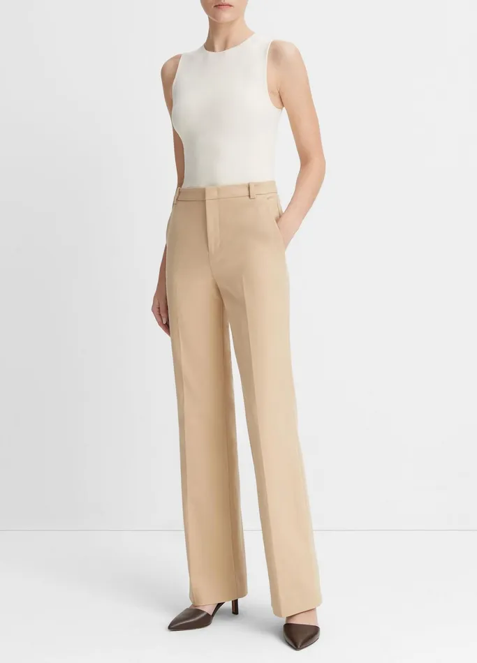 Vince Pants and Shorts Women StretchCotton BootCut Trouser Sesame