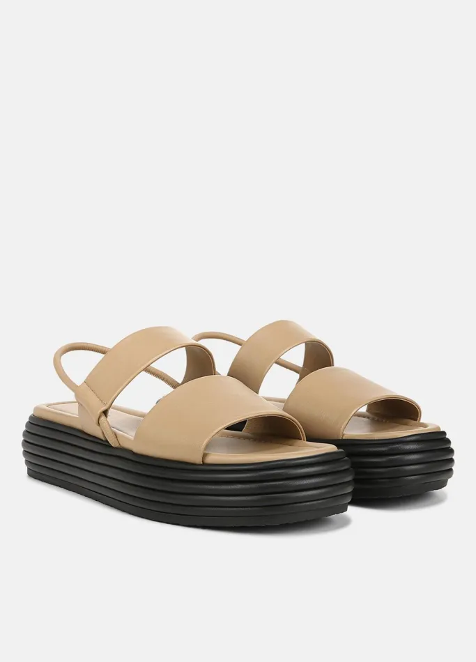 Vince Sandals Women Priya Leather Platform Sandal Dune