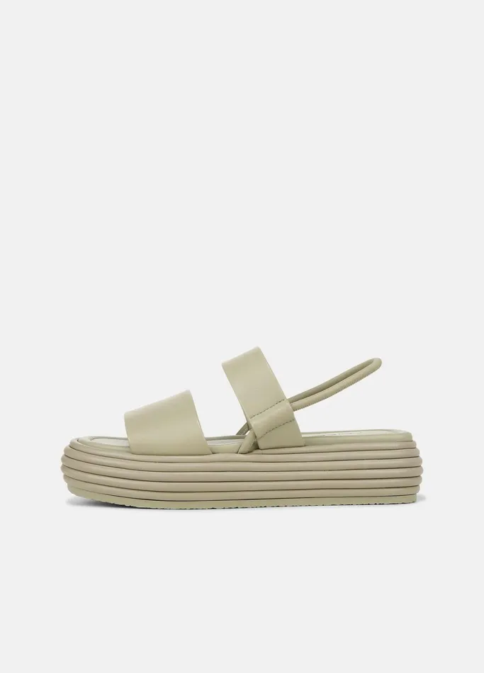 Vince Sandals Women Priya Leather Platform Sandal Elm Leaf