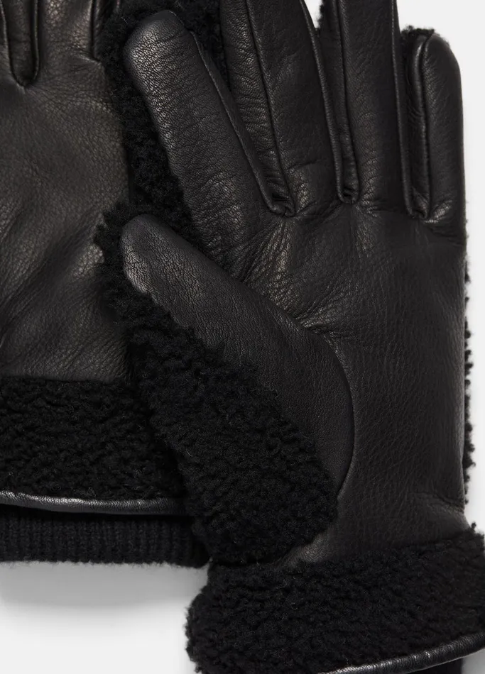 Vince Scarves Hats and Gloves Men Shearling And Leather Glove Blackblack
