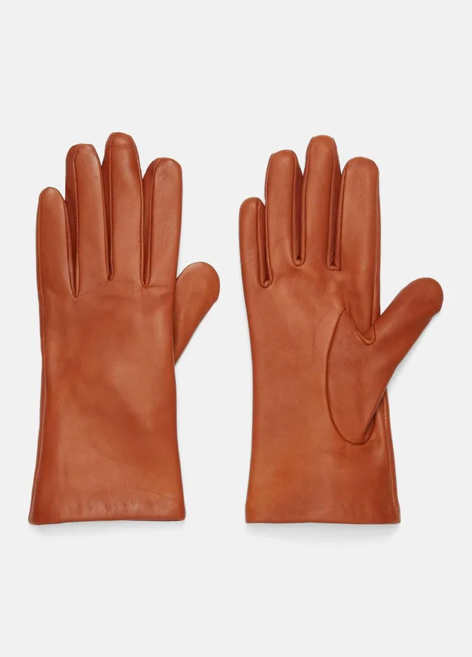 Vince Scarves Hats and Gloves Women CashmereLined Short Leather Glove Mink