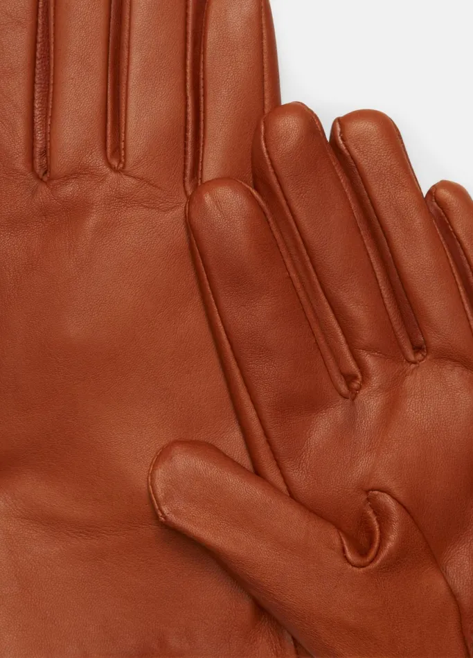 Vince Scarves Hats and Gloves Women CashmereLined Short Leather Glove Mink