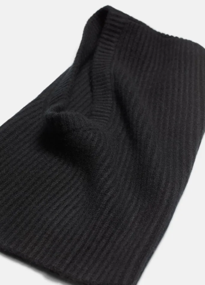 Vince Scarves Hats and Gloves Women Cashmere Rib Hood Black