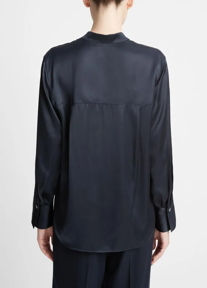 Vince Shirts and Tops Women BandCollar ButtonFront Shirt Coastal Blue