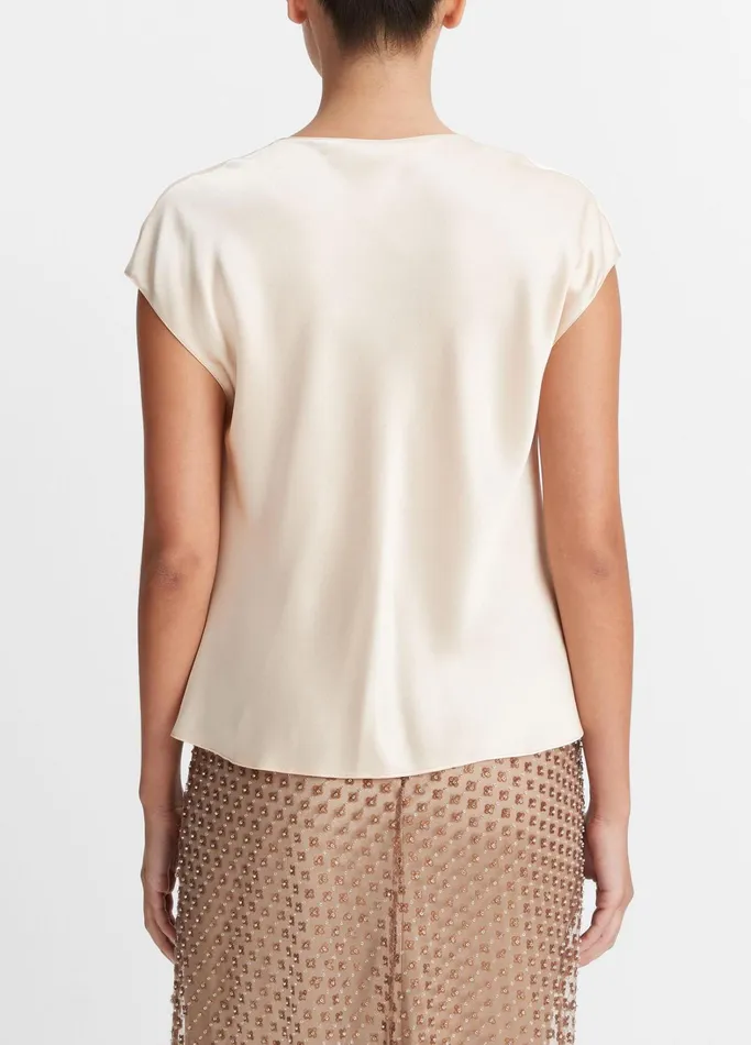 Vince Shirts and Tops Women Silk CowlNeck Blouse Champagne