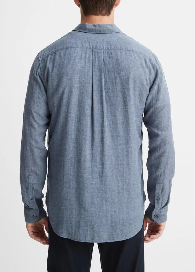 Vince Shirts Men Double Face Long Sleeve Chambray