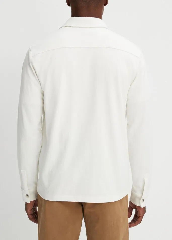 Vince Shirts Men Twill Knit ButtonFront Shirt Bone