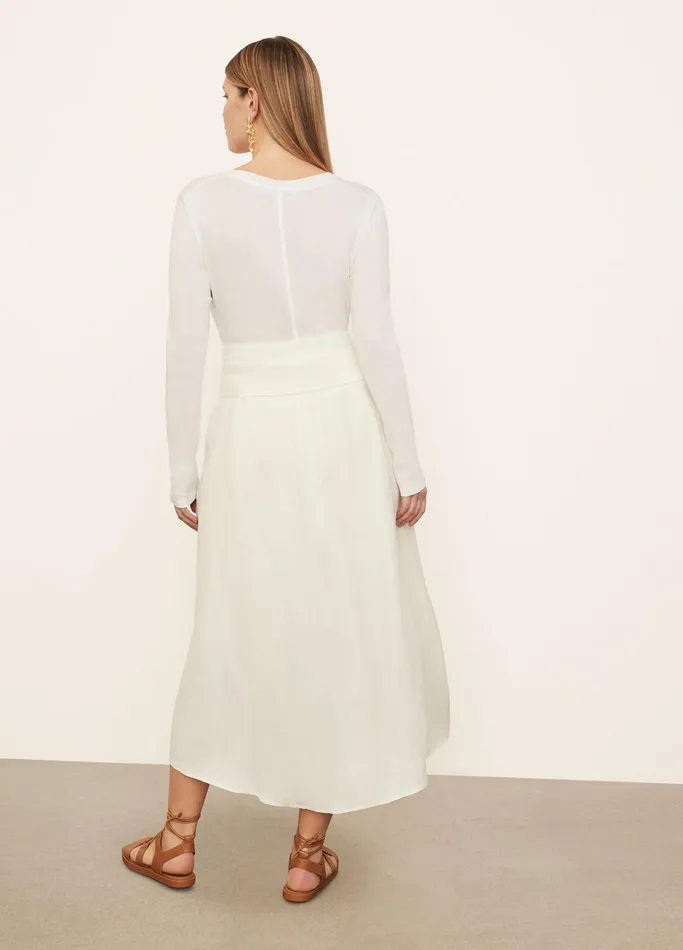 Vince Skirts Women Belted ButtonFront Skirt Off White