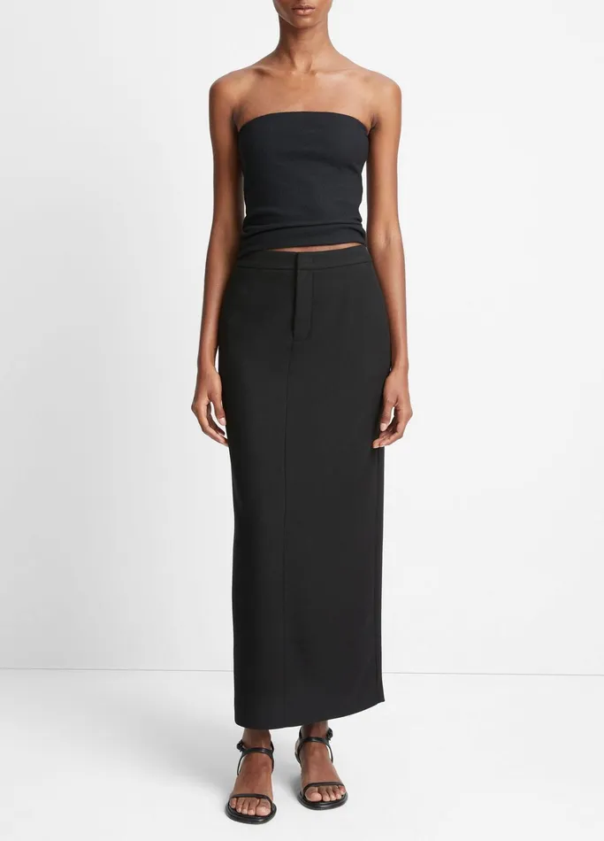Vince Skirts Women Brushed Flannel Maxi Skirt Black