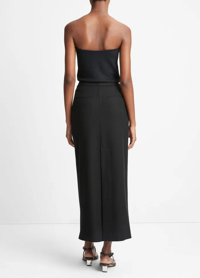 Vince Skirts Women Brushed Flannel Maxi Skirt Black