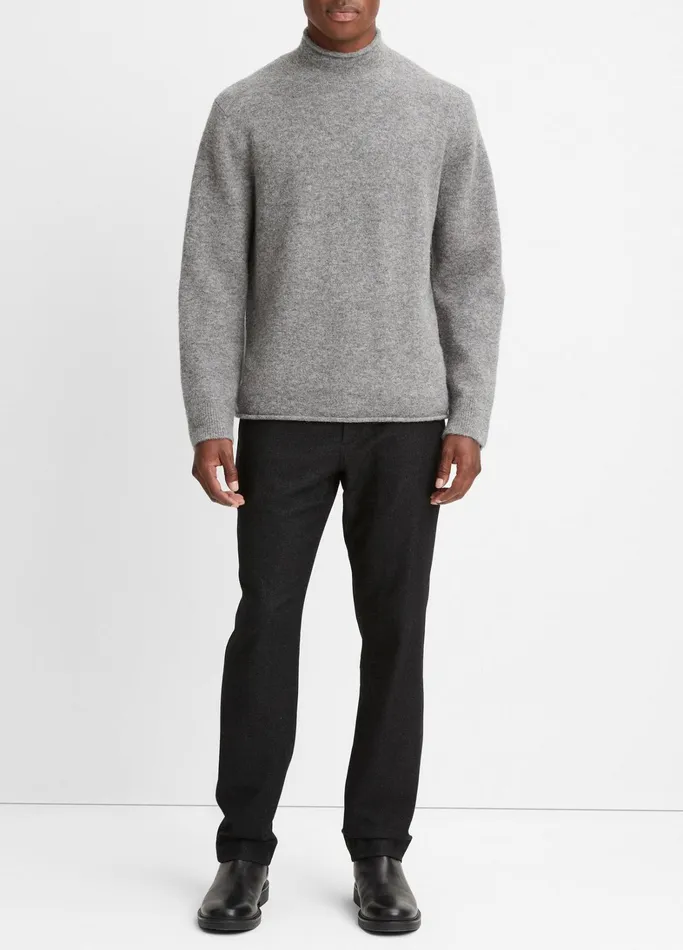 Vince Sweaters Men Airspun RollNeck Sweater Medium Heather Grey