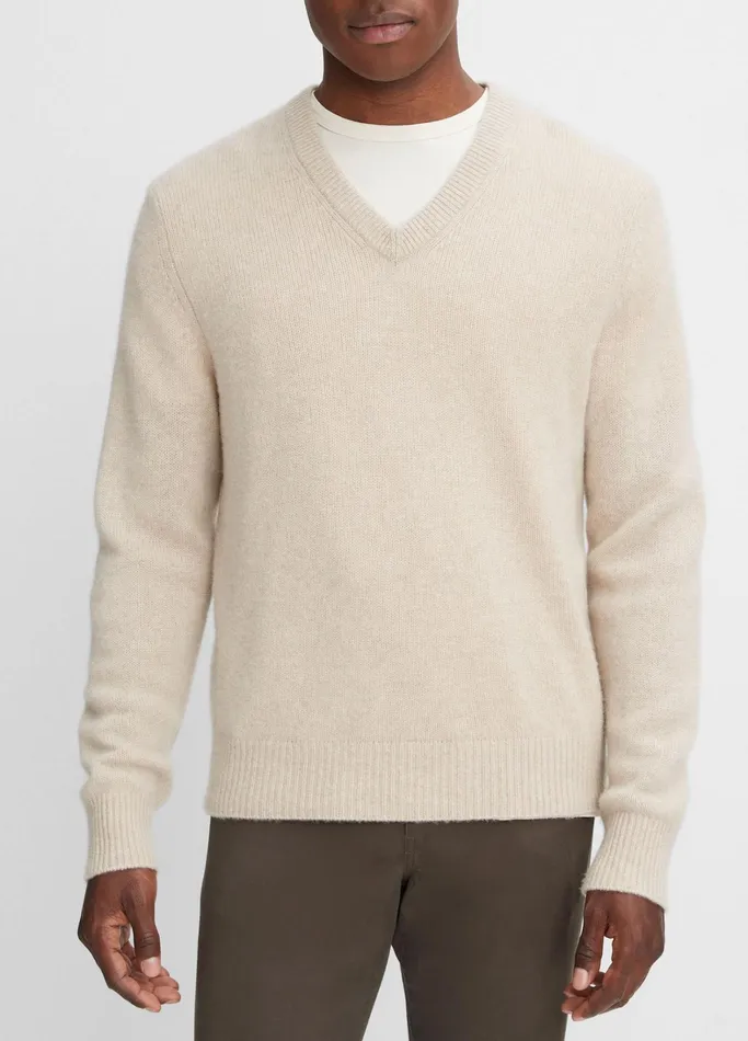 Vince Sweaters Men Cashmere VNeck Sweater Heather Runyon
