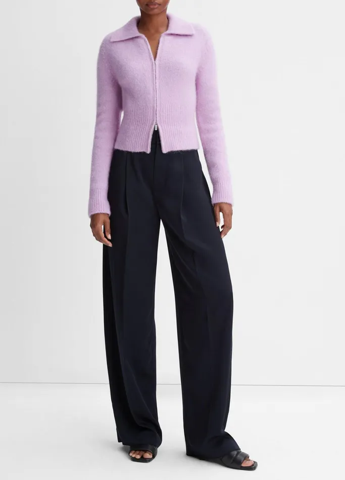 Vince Sweaters Women AlpacaBlend ZipFront Cardigan Crocus
