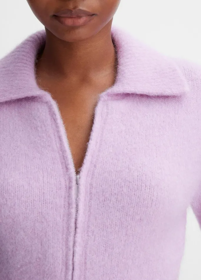 Vince Sweaters Women AlpacaBlend ZipFront Cardigan Crocus