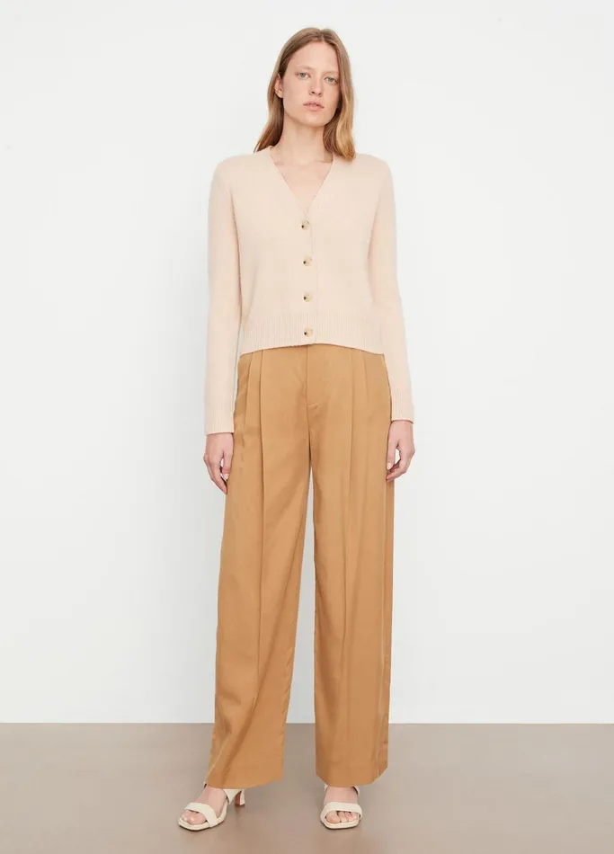 Vince Sweaters Women Cashmere FlatPlacket Cardigan Praline