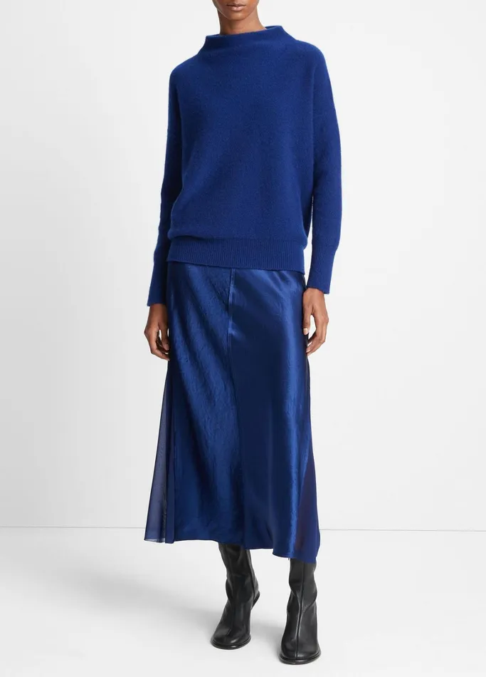 Vince Sweaters Women Plush Cashmere Funnel Neck Sweater Caspian
