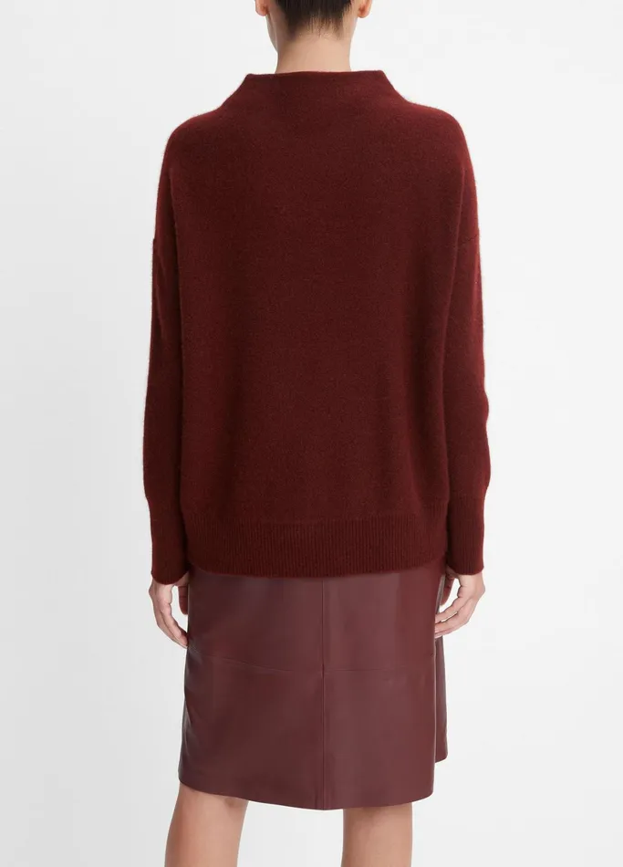 Vince Sweaters Women Plush Cashmere Funnel Neck Sweater Cinnamon Stick