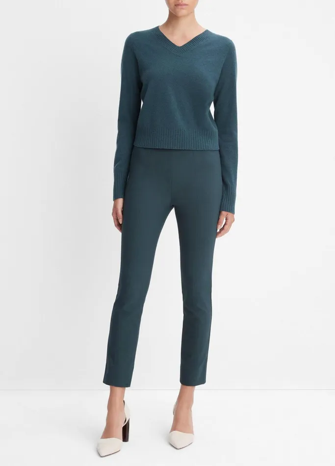 Vince Sweaters Women WoolBlend Cropped VNeck Pullover Azurine