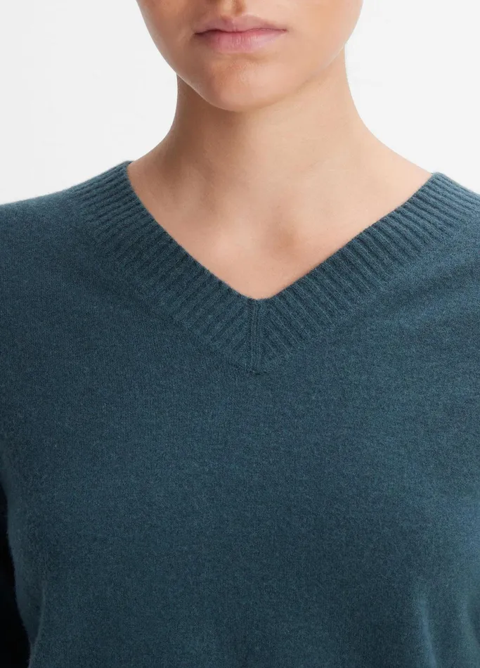 Vince Sweaters Women WoolBlend Cropped VNeck Pullover Azurine