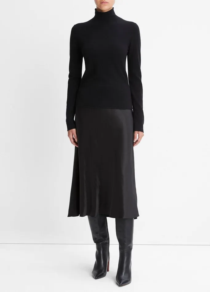 Vince Sweaters Women WoolBlend Slim Turtleneck Sweater Black