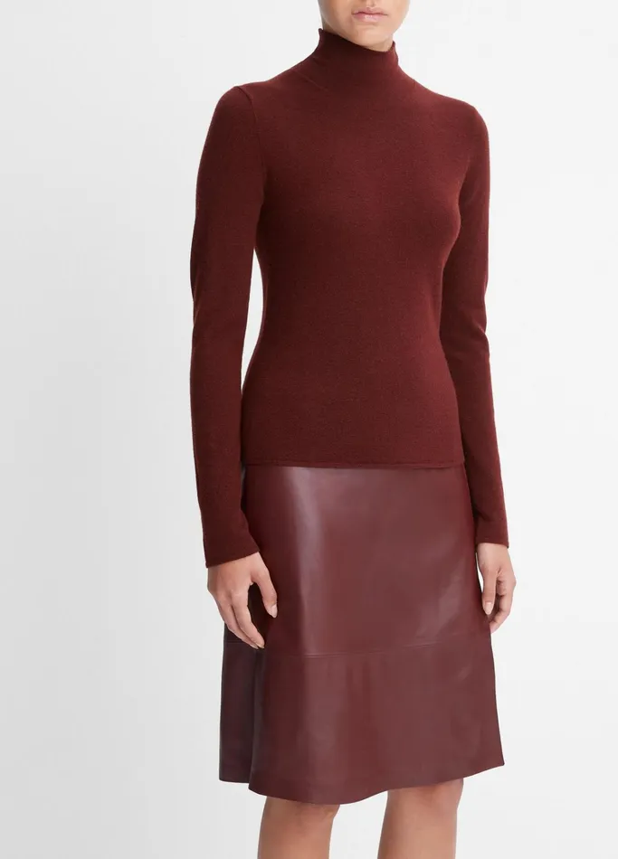 Vince Sweaters Women WoolBlend Slim Turtleneck Sweater Cinnamon Stick