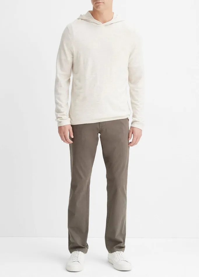 Vince Sweatshirts and Hoodies Men Featherweight Wool Cashmere Pullover Hoodie Heather White