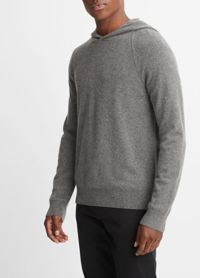 Vince Sweatshirts and Hoodies Men Wool Cashmere Pullover Hoodie Medium Heather Grey