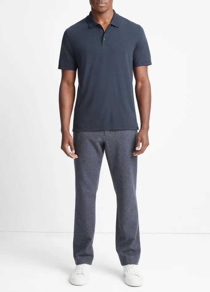 Vince TShirts and Polos Men Pima Cotton ShortSleeve Polo Shirt Coastal Blue