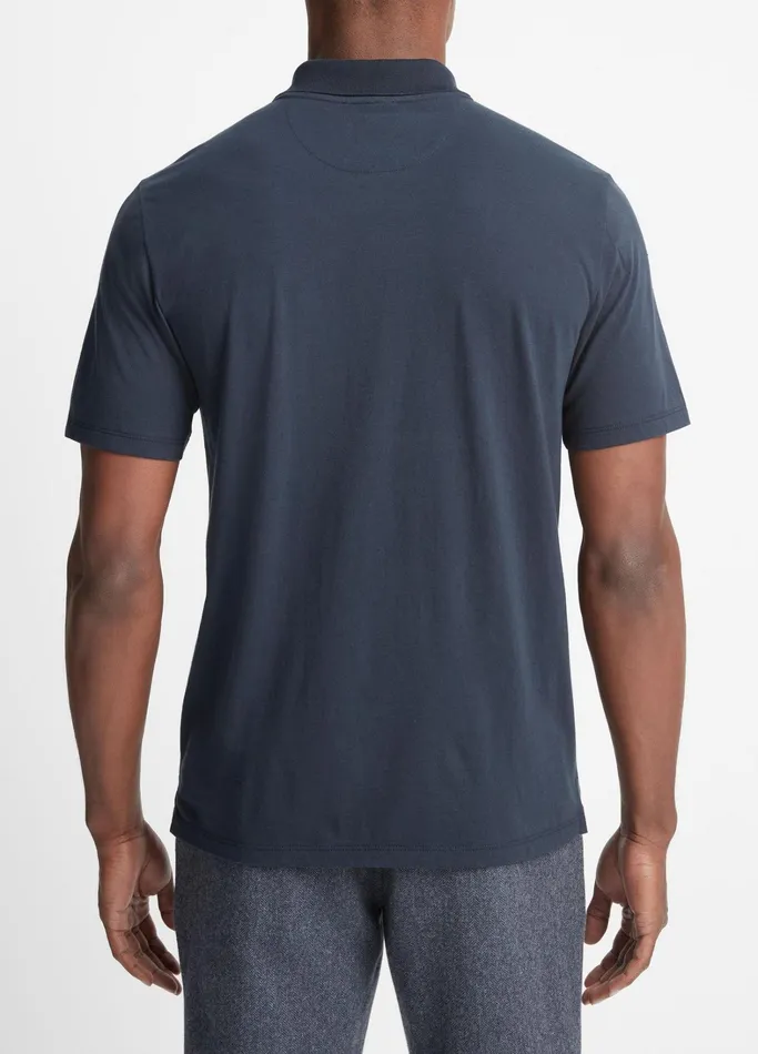 Vince TShirts and Polos Men Pima Cotton ShortSleeve Polo Shirt Coastal Blue