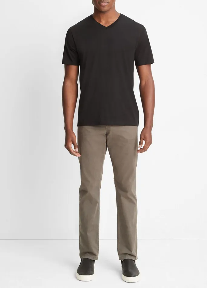 Vince TShirts and Polos Men Pima Cotton VNeck TShirt Black