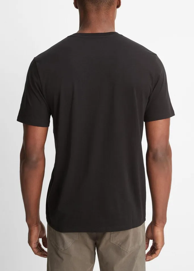 Vince TShirts and Polos Men Pima Cotton VNeck TShirt Black