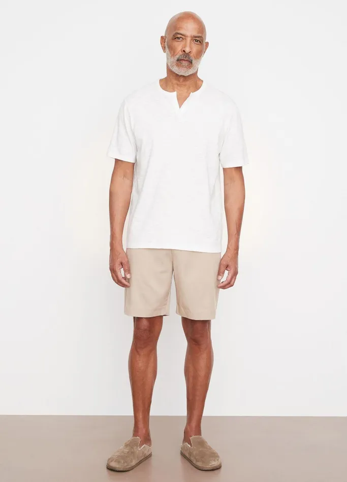 Vince TShirts and Polos Men Slub SplitNeck TShirt Off White